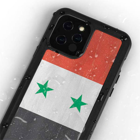 Syria Flag Distressed iPhone 12 Pro Waterproof Case